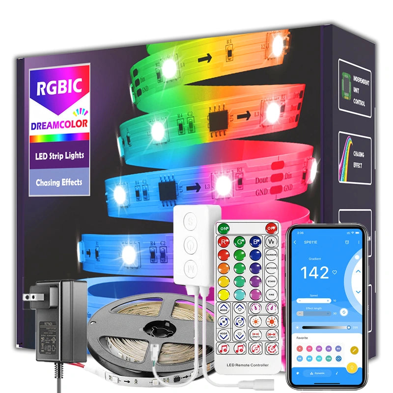 APP optional 180 dynamic mode control with 38key IR remote control acoshneon led strip