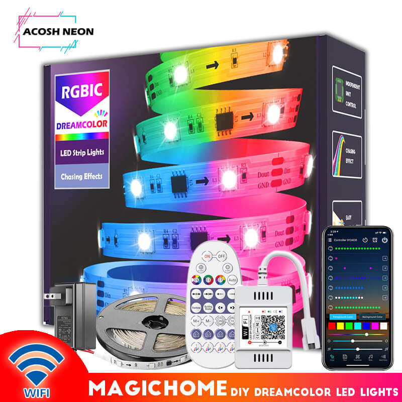 wifi connection magic home app control addressable ws2811 RGBIC led strips