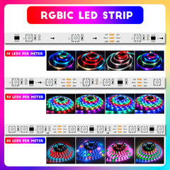 Acoshneon rgbic led light strips are available in three LEDs quantity